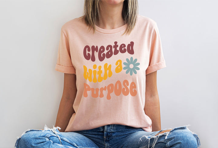 Retro created with a purpose shirt ,Shirt gift for her ,Christian mama shirts ,Mama shirts, Mothers day gift shirt , Religious mama shirt