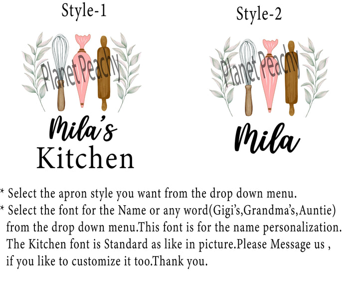 Personalized Kitchen Aprons Adult and Kids Custom Gift