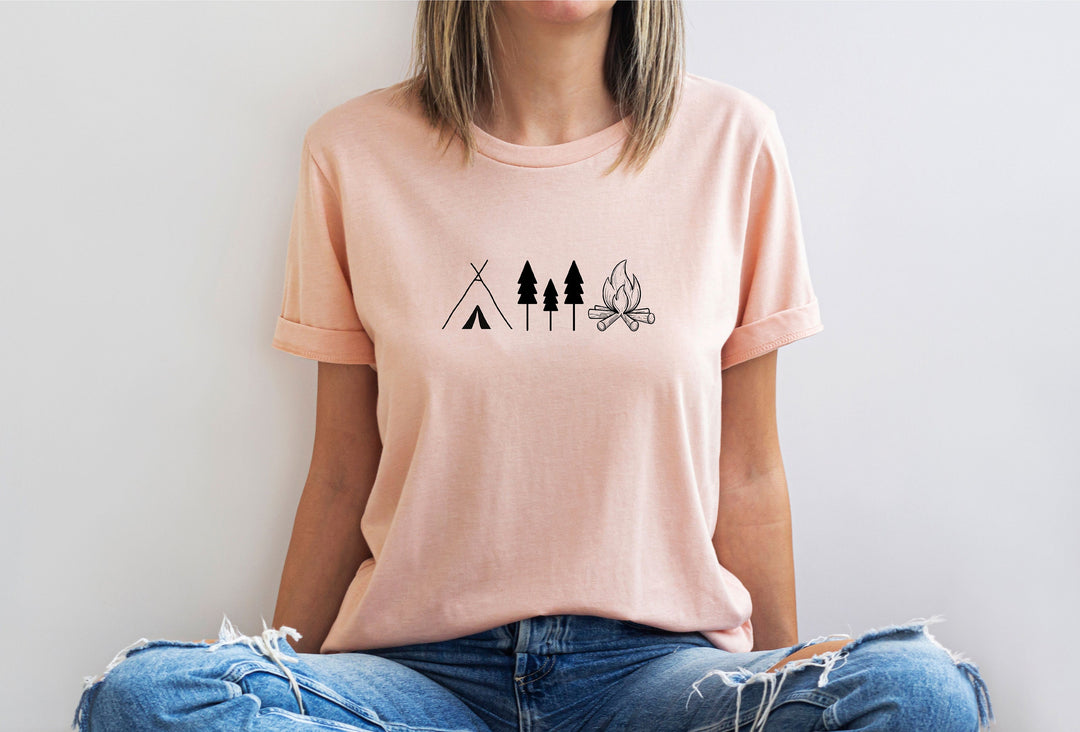 Minimalist Camping shirts camper shirt Camping Shirt Camper gifts Campfire&nbsp;shirt First time camper shirt camping Lover Gift Shirt