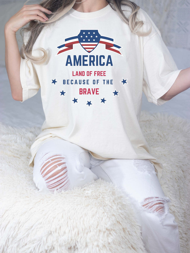 Land of free because of the brave Shirt USA Flag Independence day Patriotic shirt 4 th of July shirt Memorial day t shirts usa flag shirt