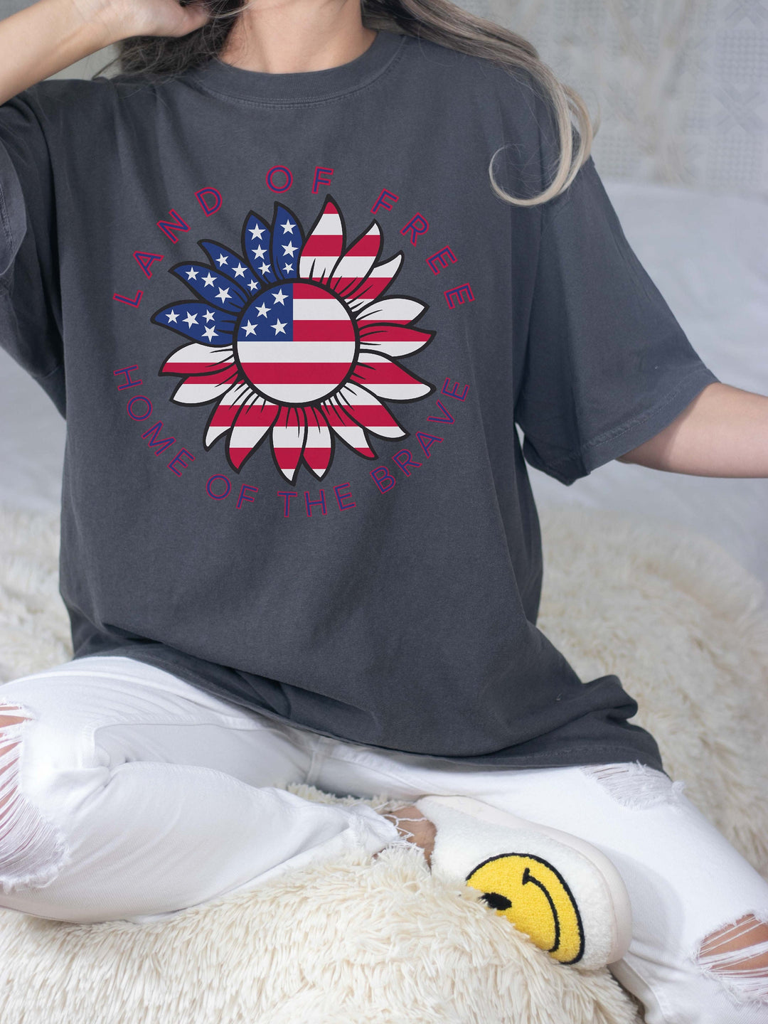 Land of free USA Flag Sunflower Independence day Patriotic shirt&nbsp;Freedom shirt 4 th of July shirt Memorial day shirt Gift For American