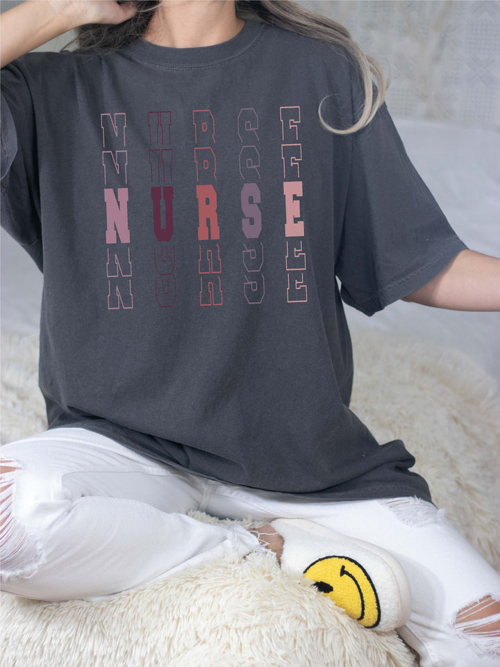 Nurse Comfort Colors&#174;&nbsp;Shirt&nbsp;Stacked nurse tee shirt | shirt for nurse | Nurse Graduate Gift |Nurse appreciation Shirt | Gift for Nurse