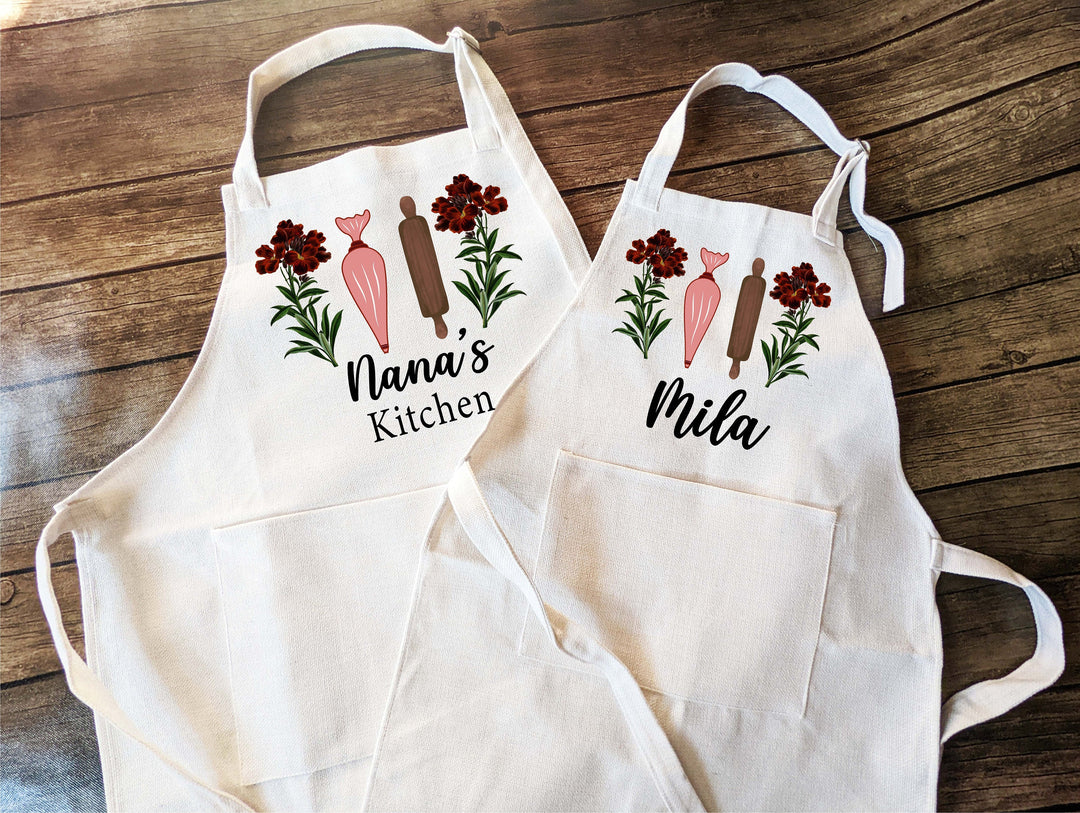 Personalized Kids & Adult Apron with Pocket