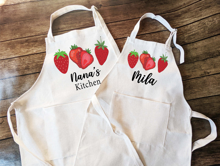 Kitchen apron for women kids with Pocket Apron Custom Cooking Apron Mom daughter matching apron Kids birthday gift Personalized Baker gift