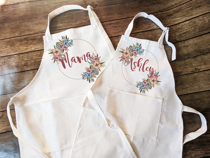 Personalized Aprons Adult and Kids Family Matching Set