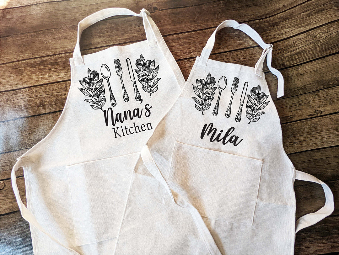 Personalized apron for kids Adult with Pocket | Mom daughter matching baking apron | kids birthday gift | Baking Apron |Custom Cooking Apron