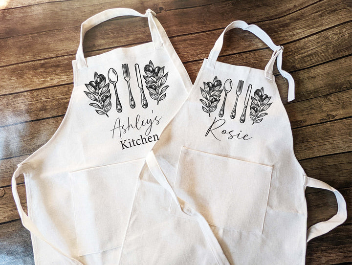 Personalized apron for kids Adult with Pocket | Mom daughter matching baking apron | kids birthday gift | Baking Apron |Custom Cooking Apron