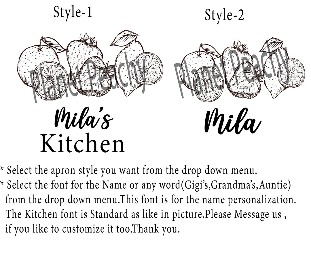 Personalized Nana Apron with Pocket, Mom & Daughter Matching