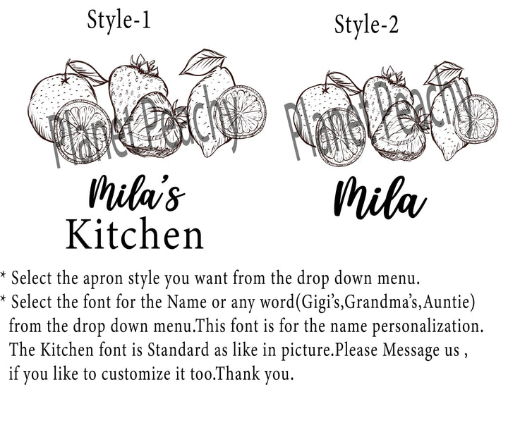 Personalized Nana Apron with Pocket, Mom & Daughter Matching