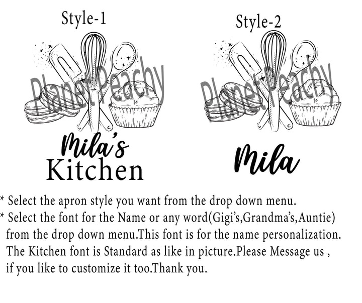 Personalized Linen Baking Apron for Kids & Adults