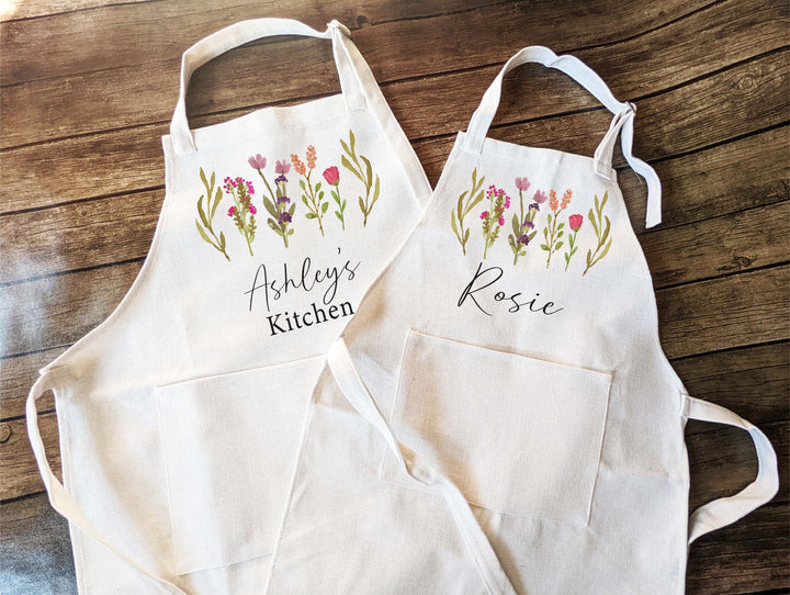 Personalized apron for kids Adult with Pocket | Mom daughter matching baking apron | kids birthday gift | Baking Apron |Custom Cooking Apron