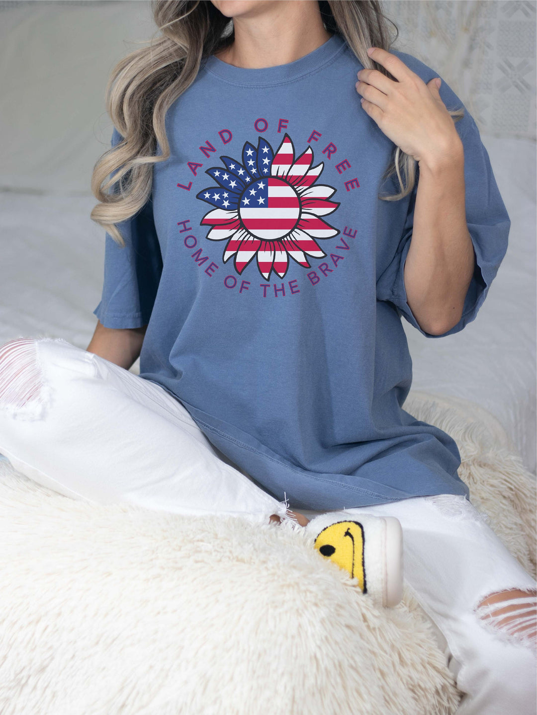 Land of free USA Flag Sunflower Independence day Patriotic shirt&nbsp;Freedom shirt 4 th of July shirt Memorial day shirt Gift For American