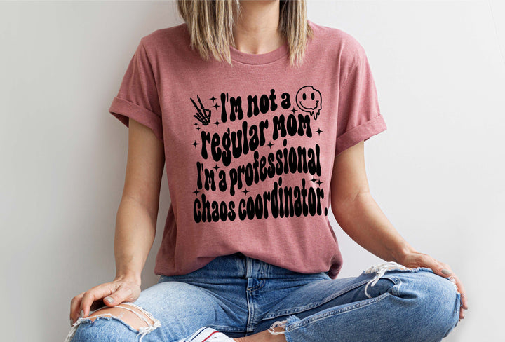 Retro mama t shirts Shirt gift for mama Not a regular mom Shirt Chaos coordinator t shirt Skeleton hand t shirt for mom New mom t shirt gift