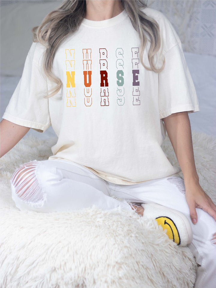 Nurse Comfort Colors&#174;&nbsp;Shirt&nbsp;Stacked nurse tee shirt | shirt for nurse | Nurse Graduate Gift |Nurse appreciation Shirt | Gift for ICU Nurse