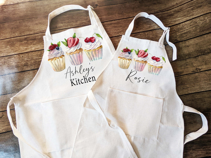 Cupcake Apron For Kids Adult With Pocket Baking Gift