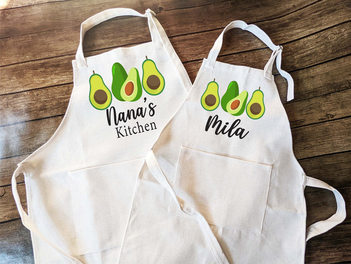 Personalized apron for women kids with Pocket&nbsp;Baking Apron Custom Cooking Apron Mom daughter matching apron Kids birthday gift Baker gift