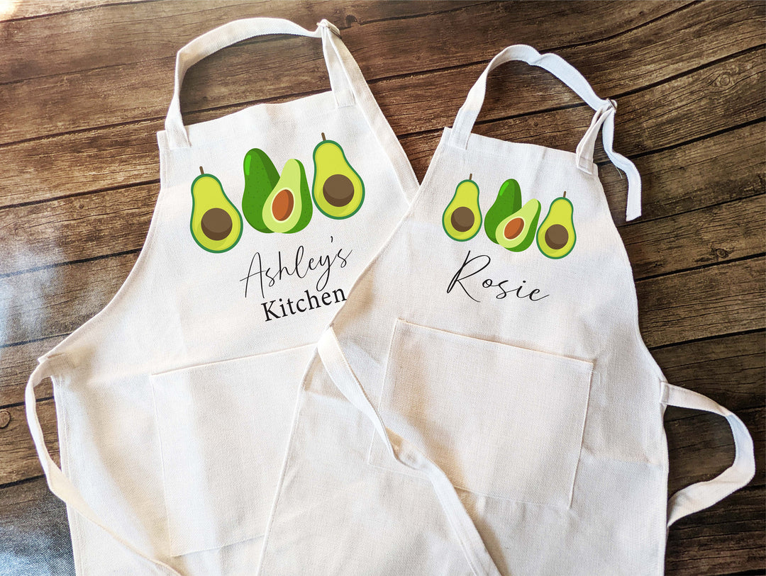 Personalized apron for women kids with Pocket&nbsp;Baking Apron Custom Cooking Apron Mom daughter matching apron Kids birthday gift Baker gift