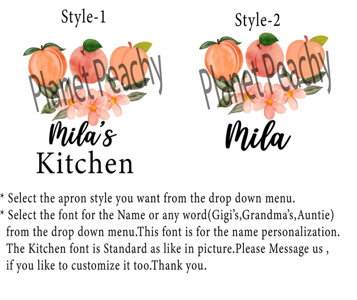 Personalized matching apron for family kids with Pocket Baking Apron Custom Peach Apron Mom daughter apron Kids birthday gift Baker gift