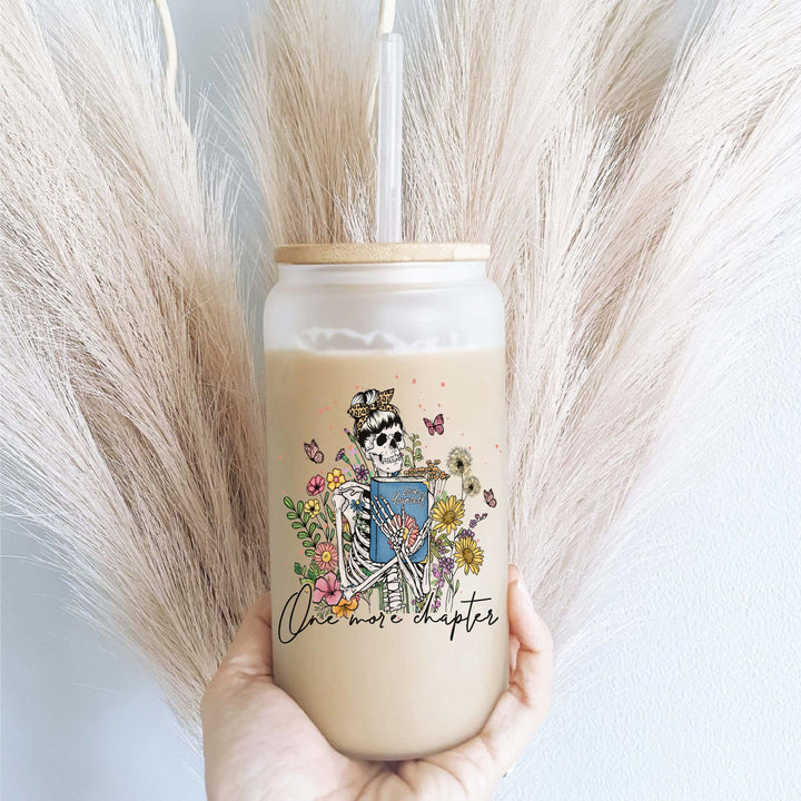Books Iced Coffee Glass With Lid And Straw Tumbler Cup
