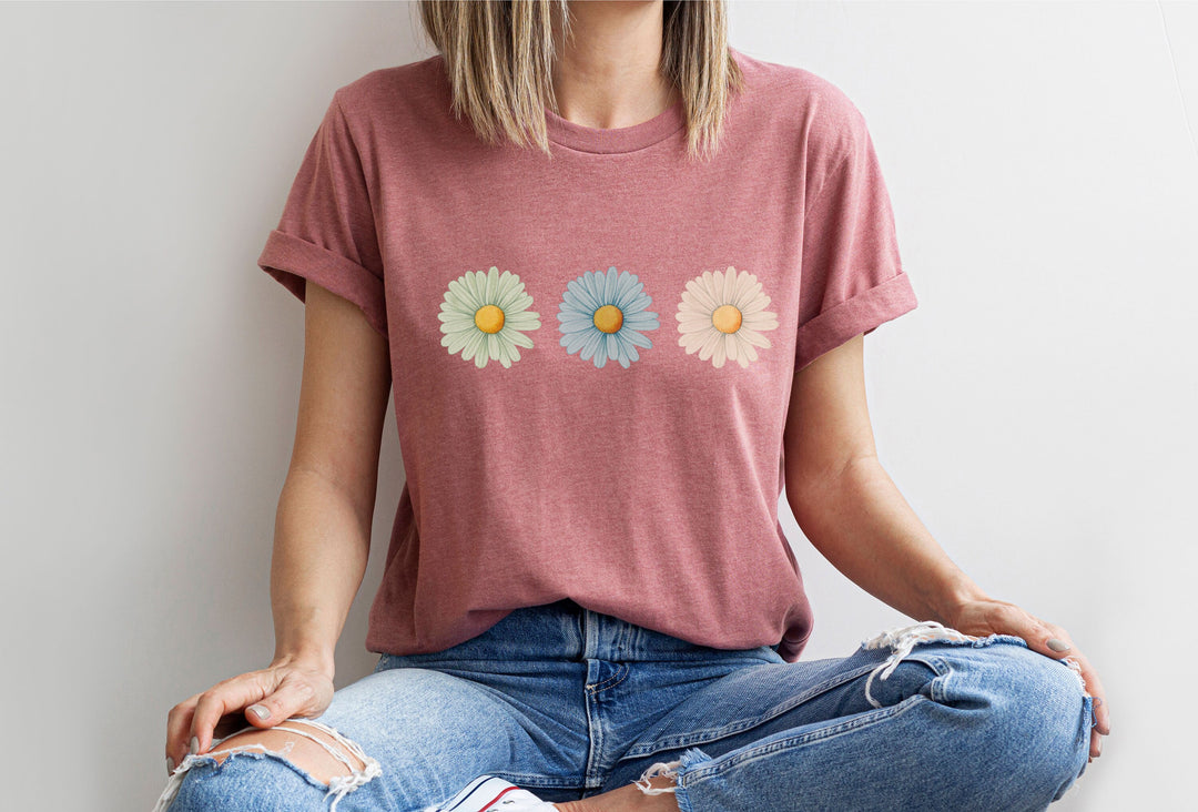 Retro Daisy Flower t shirt Daisy lover shirt Wild flower shirt floral tee Botanical shirt daisy gift for mom Pastel Floral Nature Shirt