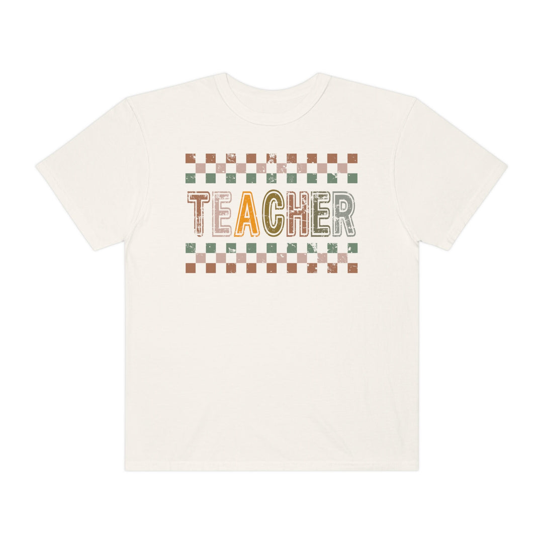 Retro checkered teacher Comfort Colors&#174; Shirt Elementary school teacher shirt Kindergarten teacher shirt Teacher appreciation shirts