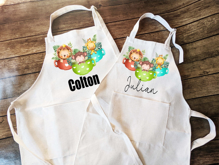 Cute Personalized Kids Apron With Pocket Custom Baking