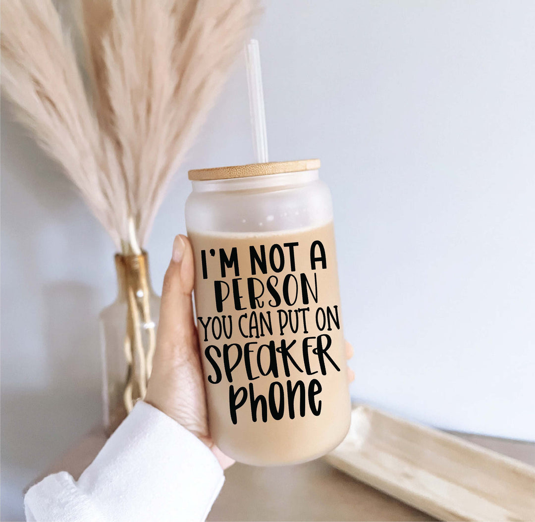 Funny Loud mom Iced coffee glass with lid and straw Sarcastic&nbsp;Iced coffee cups Iced coffee glass cup frosted Soda can coffee glass