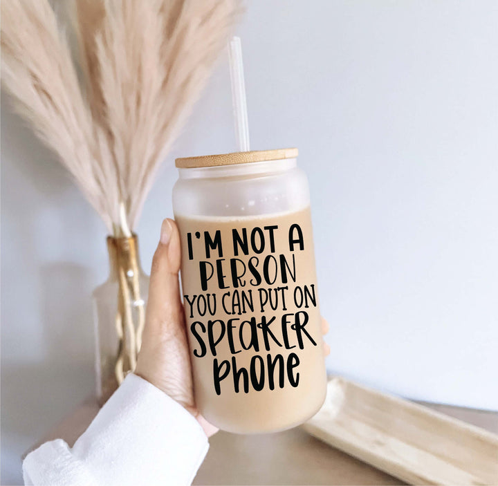 Funny Loud mom Iced coffee glass with lid and straw Sarcastic&nbsp;Iced coffee cups Iced coffee glass cup frosted Soda can coffee glass