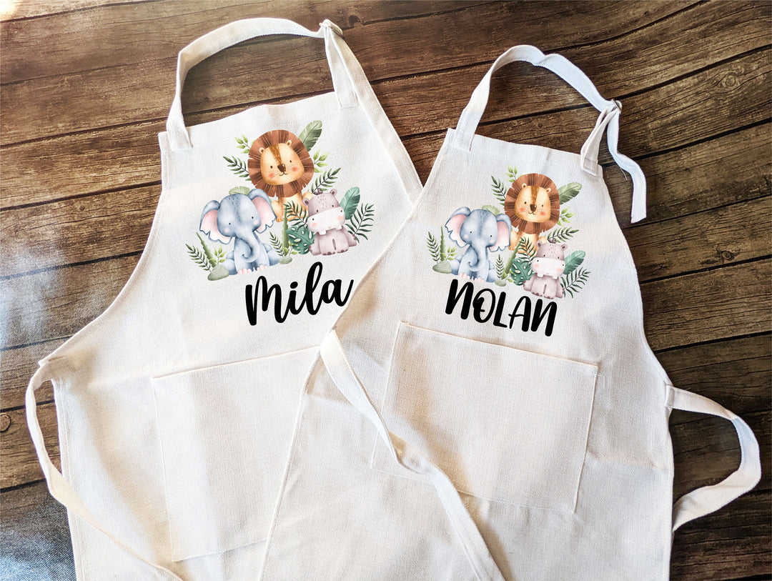Personalized Safari Animal Kids Apron