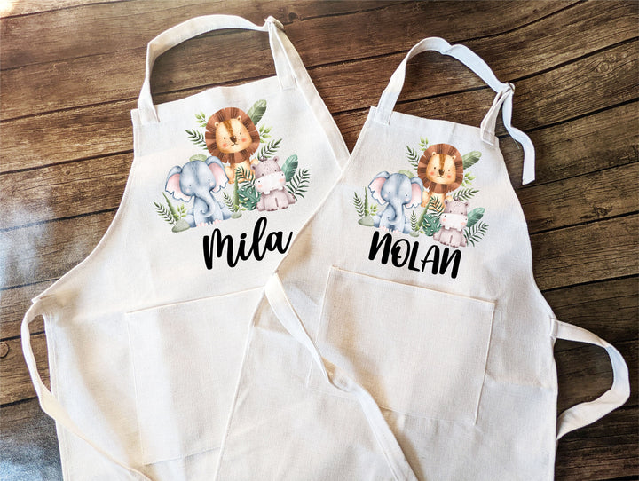 Personalized Safari Animal Kids Apron