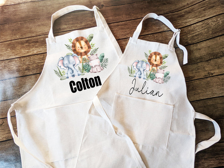 Personalized Safari Animal Kids Apron
