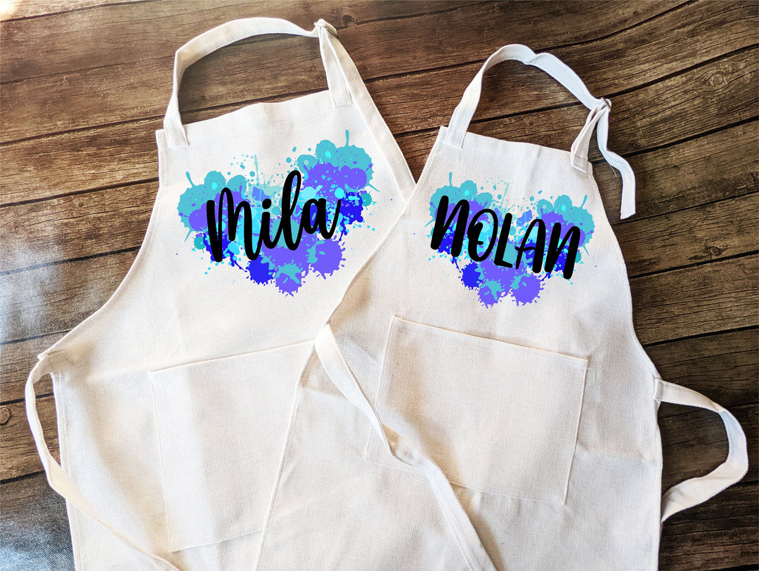 Custom Kids Art Apron With Pocket Personalized Baking Gift
