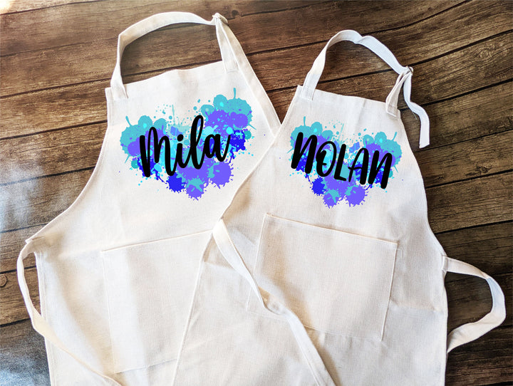 Custom Kids Art Apron With Pocket Personalized Baking Gift