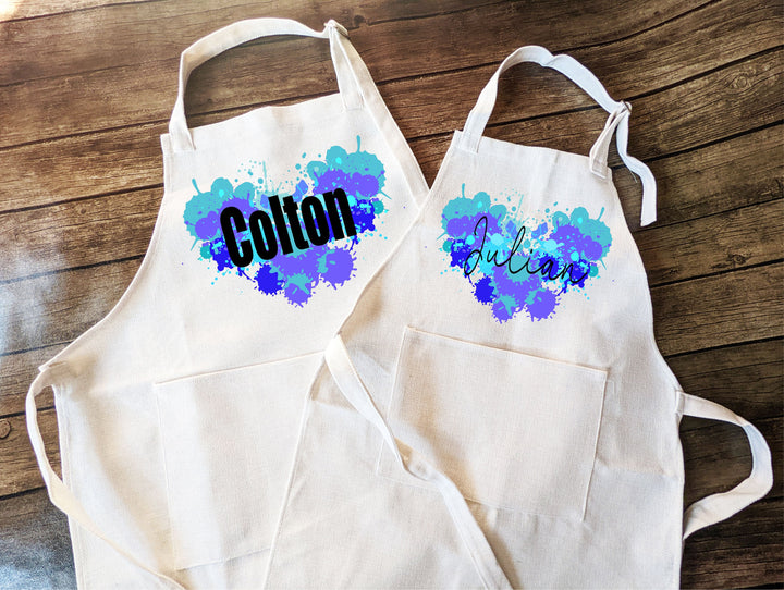 Custom Kids Art Apron With Pocket Personalized Baking Gift
