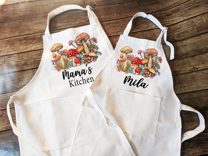 Personalized Apron Gift for women with pocket Custom cooking Retro Baking apron women Linen Kitchen apron for women Kid cooking kitchen gift