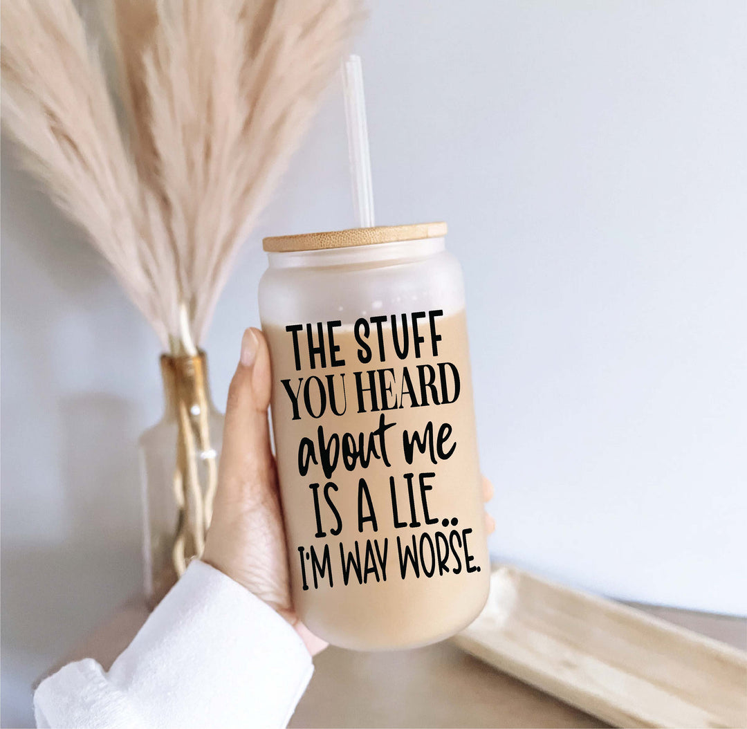 Funny Sarcastic Mom Iced Coffee Glass With Lid And Straw