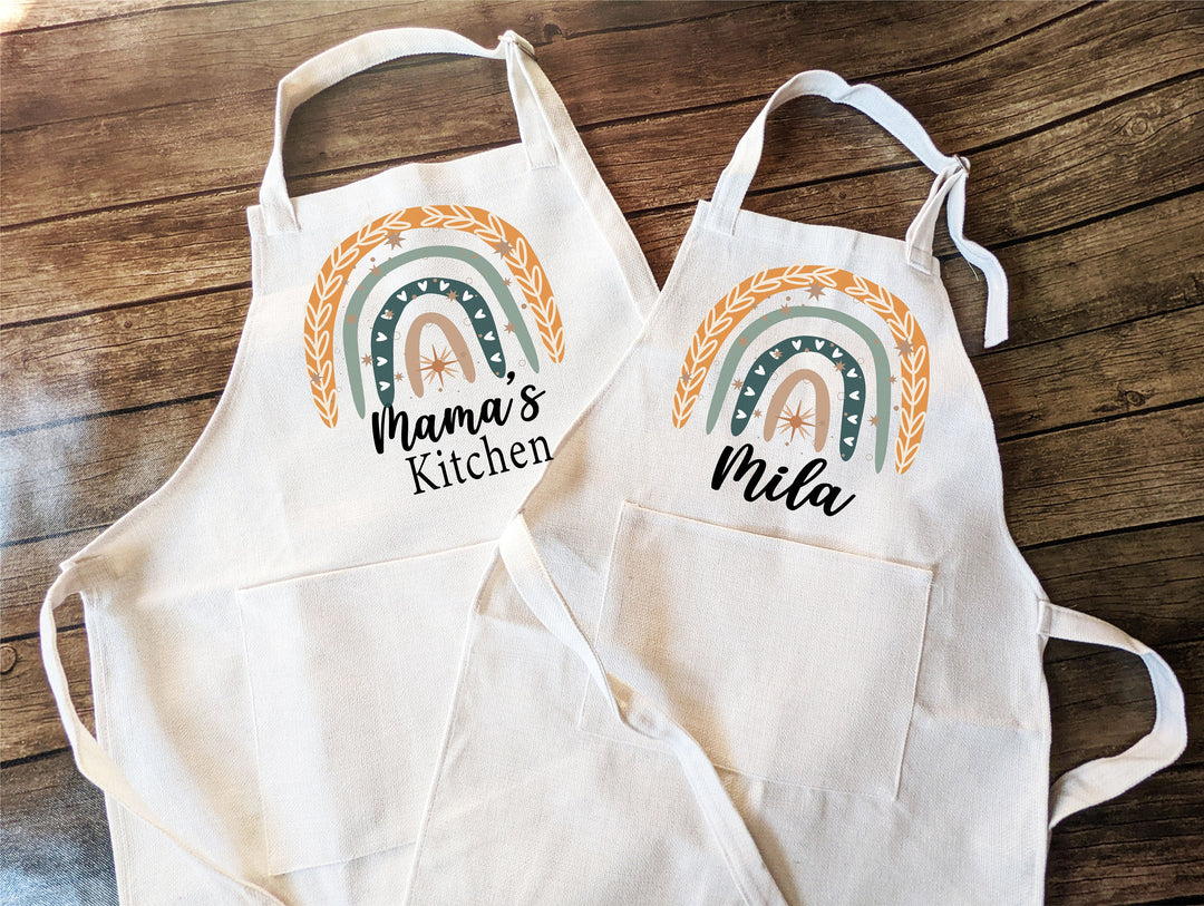 Personalized apron for women kids Adult with Pocket Mom daughter matching baking apron kids birthday gift Baking Apron Custom Cooking Apron