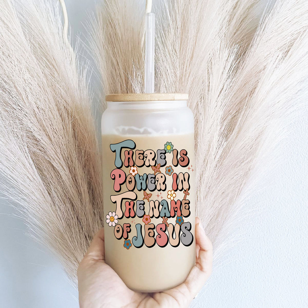 Christian Gifts Iced Coffee Glass Cup With Lid And Straw