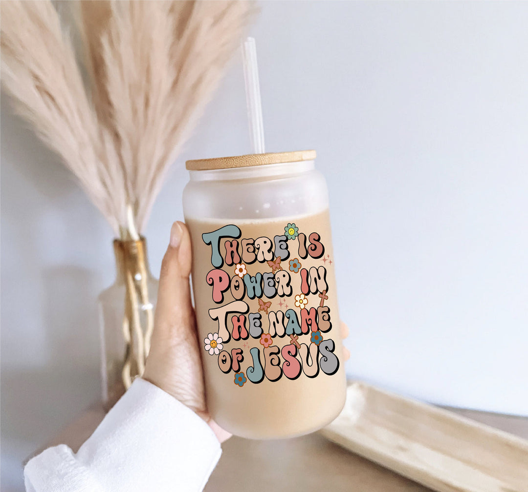 Christian gifts Iced coffee Glass cup with lid and straw Praying mom gift cups Christian gifts for her Christian tumbler Jesus Faith tumbler