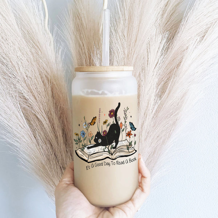 Good Day To Read Book Lover Gift Iced Coffee Glass Tumbler