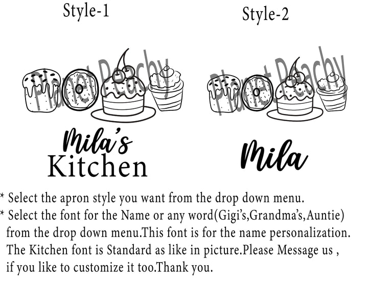 Personalized Baking Apron, Mom & Daughter Matching Set