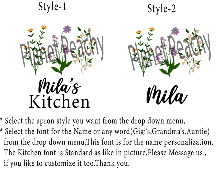 Personalized Linen Kitchen Apron Set for Adults & Kids