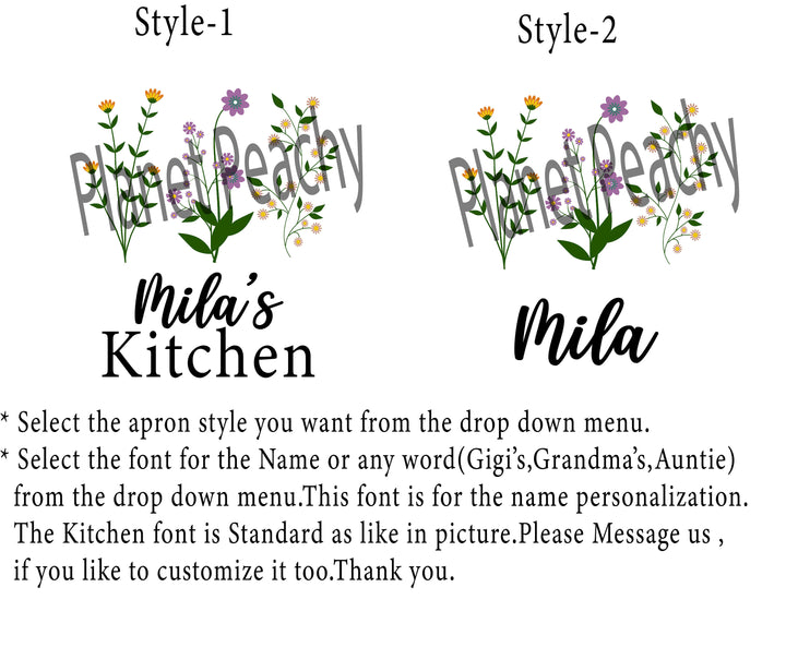 Personalized Kitchen Linen Aprons Adult and Kids Gift