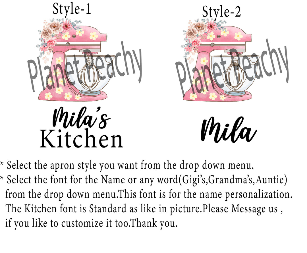 Personalized Kitchen Apron Set, Gift for Grandma