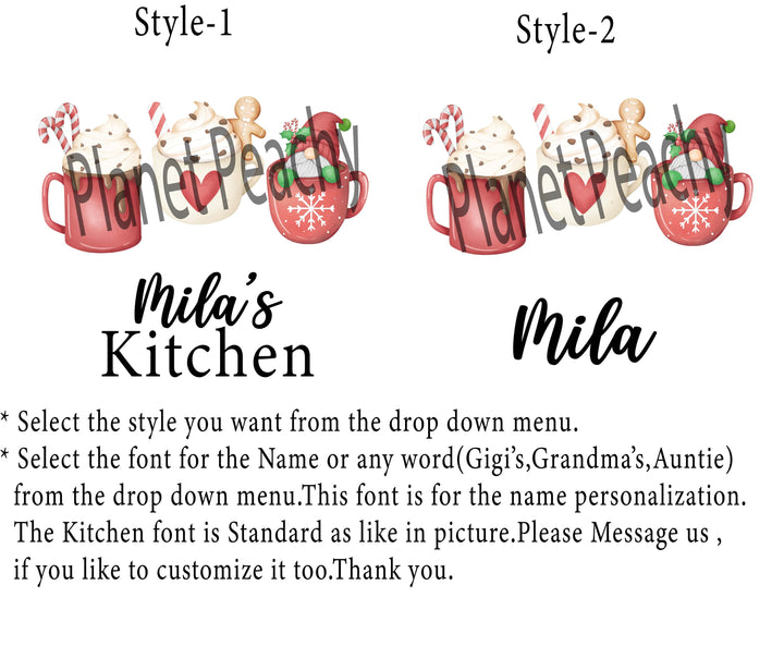 Personalized Holiday apron for women Christmas Apron for family Holiday Aprons Christmas Gnome aprons Christmas apron cookie baking crew