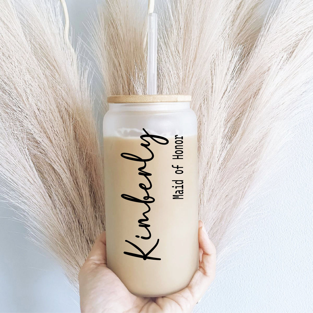 Personalized Bridesmaid Coffee Cup with Lid
