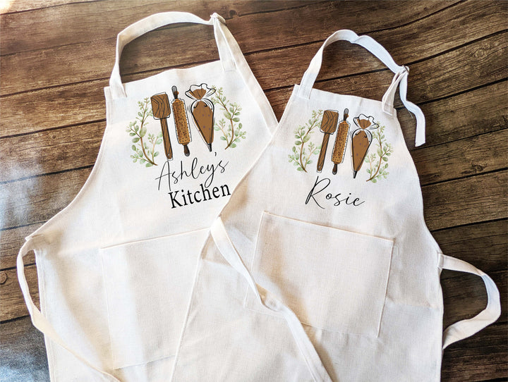 Personalized gift for her birth day apron for women kids with Pocket Baking apron Baking Apron girl Custom Cooking Apron Personalized apron