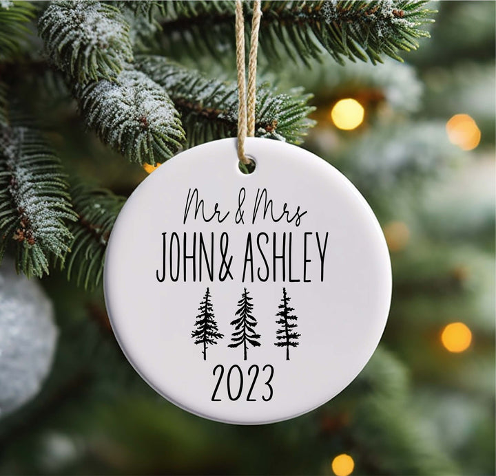 Personalized Mr and Mrs Christmas Ornament Custom Christmas ornament Married Christmas ornament Our first Christmas ornament Couple ornament