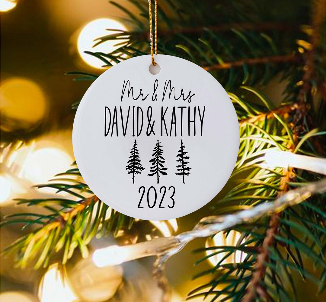 Personalized Mr and Mrs Christmas Ornament Custom Christmas ornament Married Christmas ornament Our first Christmas ornament Couple ornament