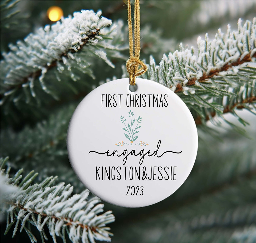 Our first Christmas engaged Christmas ornament Personalized Christmas Ornament Custom&nbsp;Christmas ornament engaged Holiday ornament gift